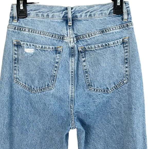 Pacsun SZ 26 Ultra High-Rise Slim Jeans Button-Fly Distressed Pockets Light Wash - Picture 5 of 11